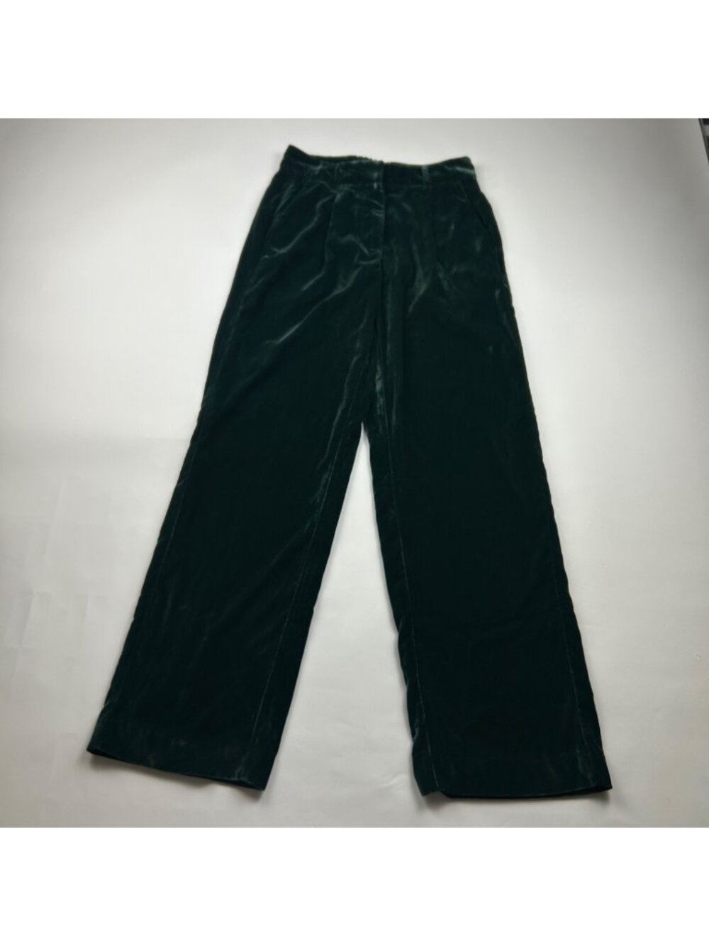 Old Navy Dark Bottle Emerald Green Velour Taylor Trouser Pant XS